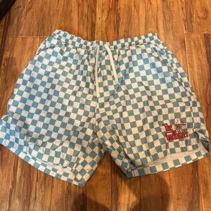 Blue Checkered Men's Swim Shorts